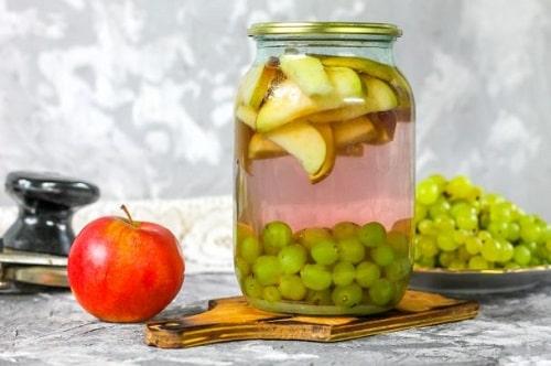 Компот из зеленого винограда и яблок на зиму. Компот из винограда и яблок на зиму — простые рецепты на 3 литровую банку