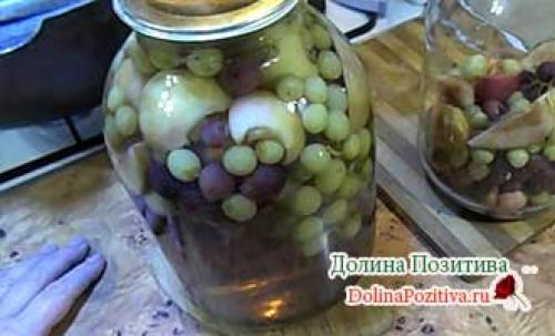 Компот из винограда и яблок на зиму. Компот из яблок и винограда: 3 рецепта на зиму